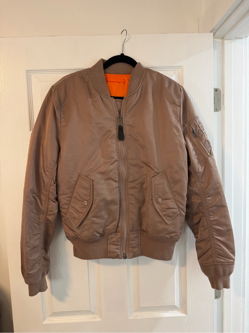Women’s Aloha Industries reversible  Rose Gold Jacket with Orange Lining